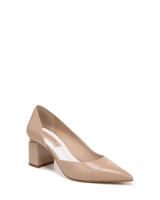 Franco Sarto Lucy Half D'orsay Pointed Toe Pump in Natural | Lyst