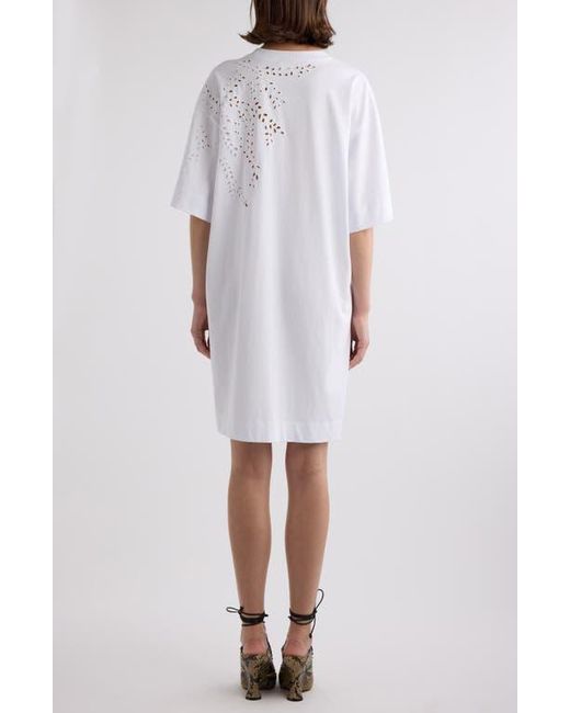 Dries Van Noten White Hegelson Eyelet Oversize Cotton T-Shirt