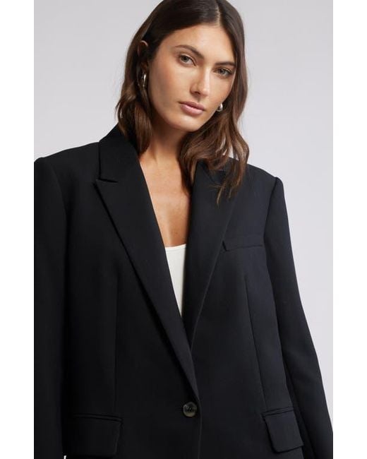 Open Edit Black Icon Twill Relaxed Blazer