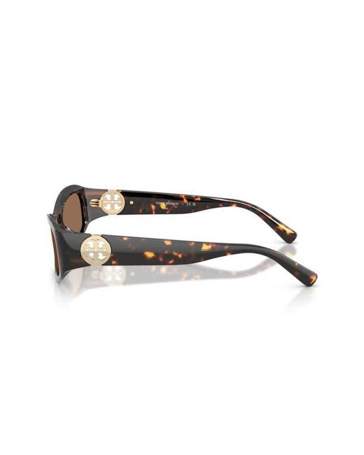 Tory Burch Brown 55Mm Rectangular Sunglasses