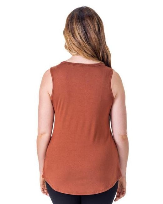 24seven Comfort Apparel Red Petites V-Neck Tunic Tank Top With Round Hemline