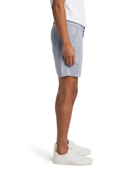 Mavi Blue Nate Stretch Chambray Flat Front Shorts for men