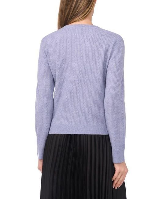 Halogen® Purple Cable Stitch Cardigan