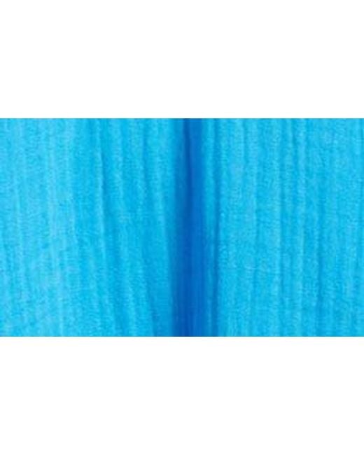 Xirena Blue Xírena Lucinda Long Sleeve Cotton Gauze Minidress