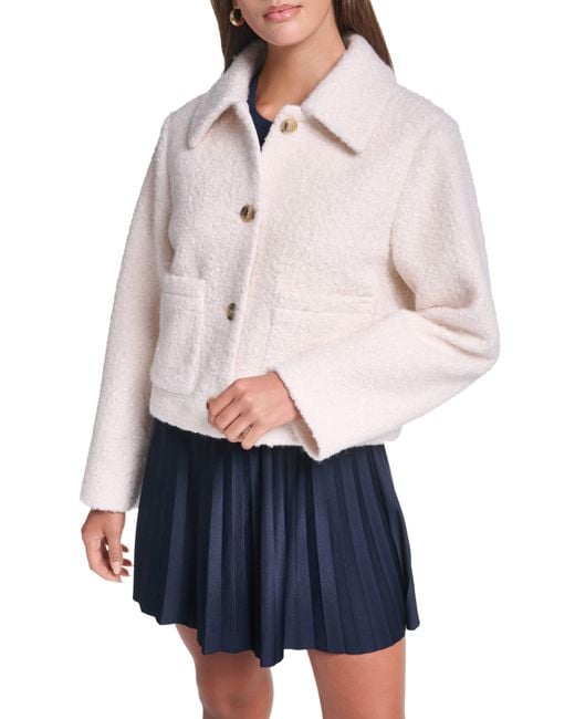 Levi's Blue Cropped Bouclé Jacket