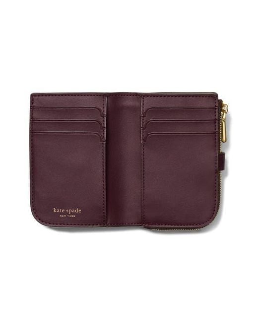 Kate Spade Purple Deco Pebbled Leather Bifold Wallet