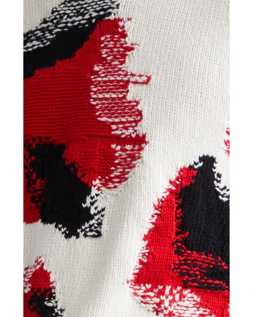 Alexander McQueen Red Skull Intarsia Wool for men