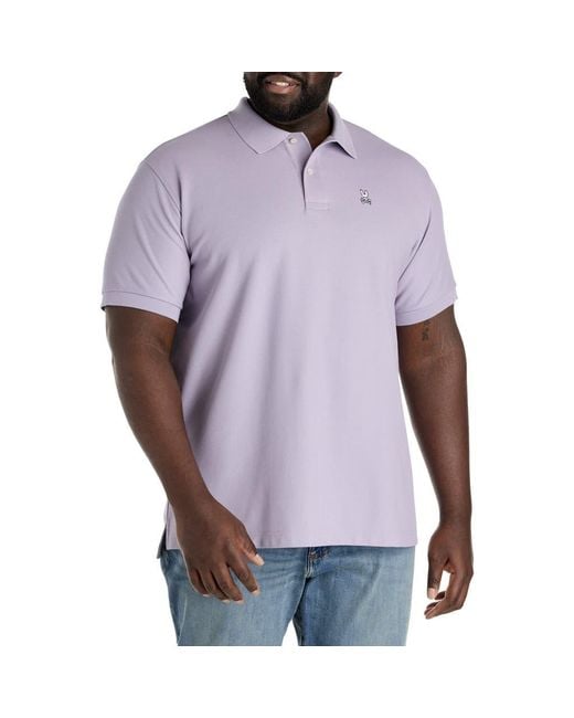 Psycho Bunny Men's Purple Big Tall Piqué Polo Shirt