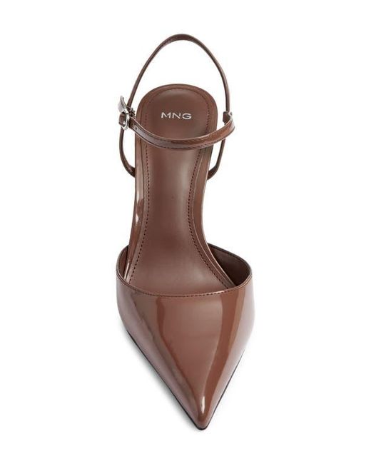 Mango Brown Glitty Ankle Strap Pump