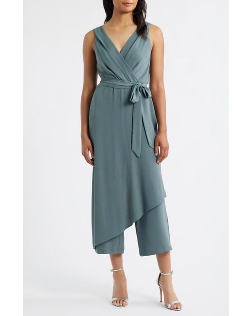 Connected Apparel Green Wrap Jumpsuit