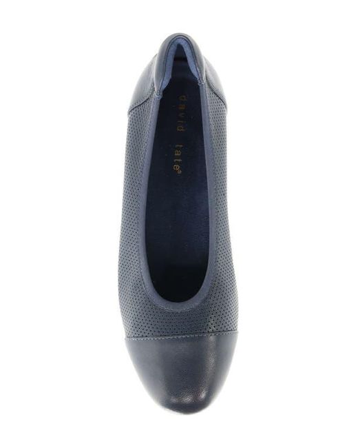 David Tate Blue Newton Cap Toe Flat