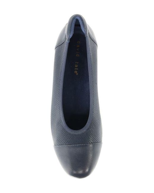 David Tate Blue Newton Cap Toe Flat