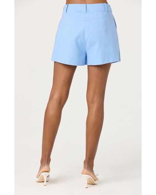 Astr Blue Cotton & Linen Skort