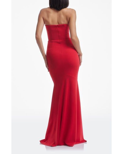 Dress the Population Red Izzy Strapless Mermaid Gown