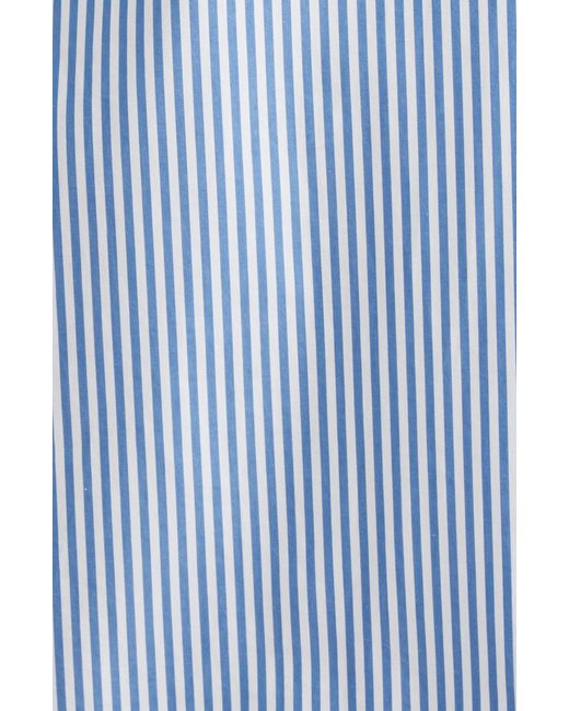 Veronica Beard Blue Wright Stripe Long Sleeve Cotton Midi Shirtdress