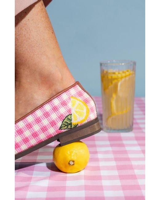 PAIGE Pink Needlepoint Loafer