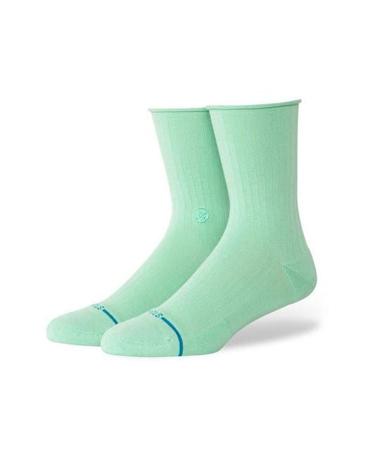 Stance Green Rolled Quarter Crew Socks