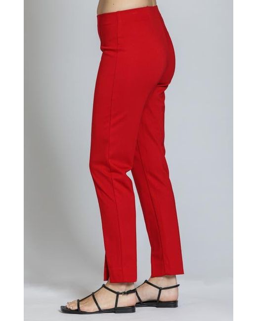 Apny Red Split Hem Pull-On Crop Slim Pants
