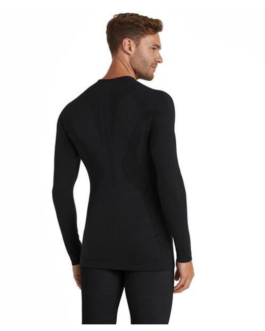 Falke Black Wool Tech Base Layer Top for men