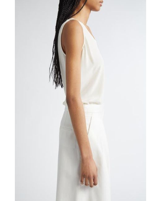 Partow White Eliana Silk Crêpe De Chine Tank