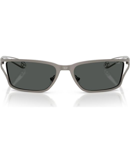 DIESEL Gray Dl1015 58Mm Rectangular Sunglasses