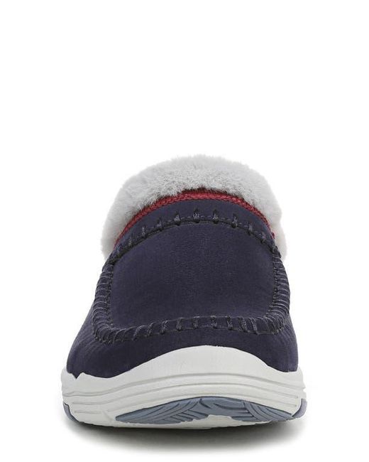 Ryka Blue Arrow Faux Fur Trim Mule