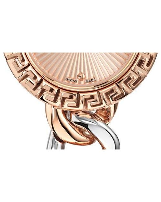 Versace Metallic La Greca Stud Icon Two-Tone Bracelet Watch, 28Mm