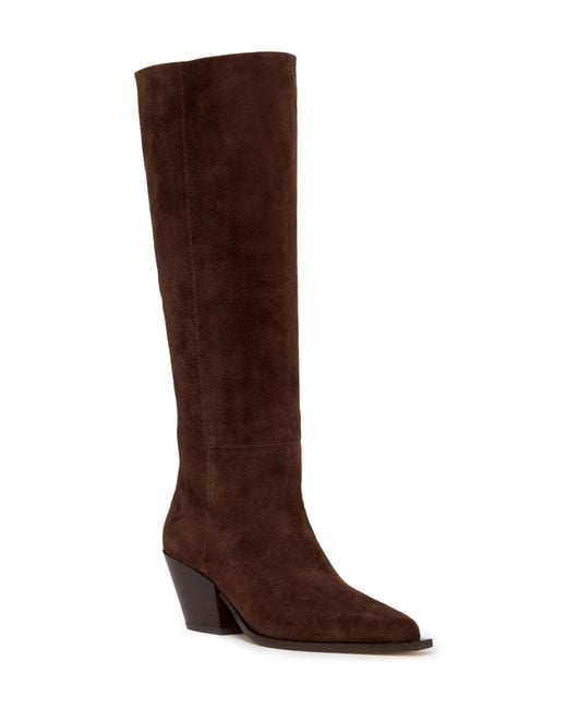 PAIGE Brown Lillian Pointed Toe Knee High Boot