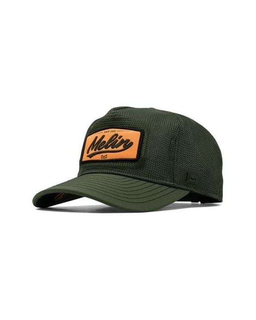 Melin Green Odyssey Mac Retro Hydro Unstructured Micromesh Snapback Hat for men