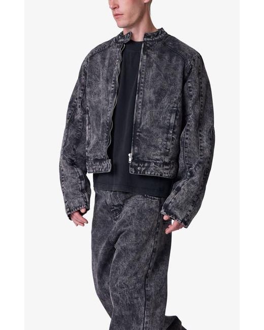 MNML Blue Moto Denim Jacket for men