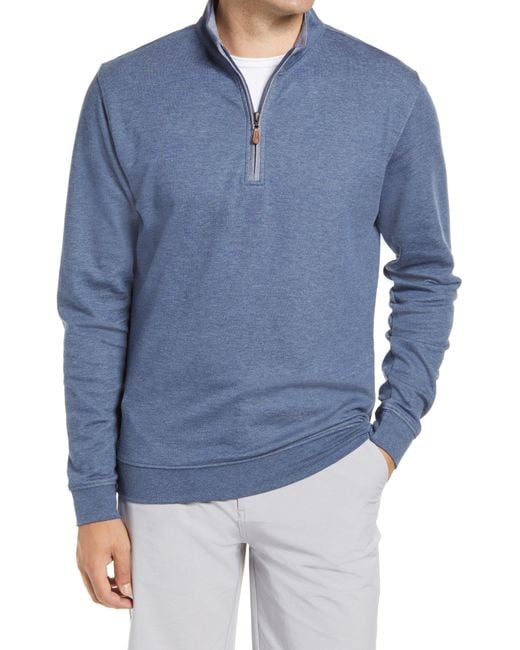 Johnnie-o Blue Sully Quarter Zip Pullover for men