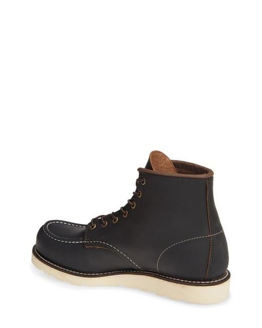 Red Wing Black 6 Inch Moc Toe Boot for men