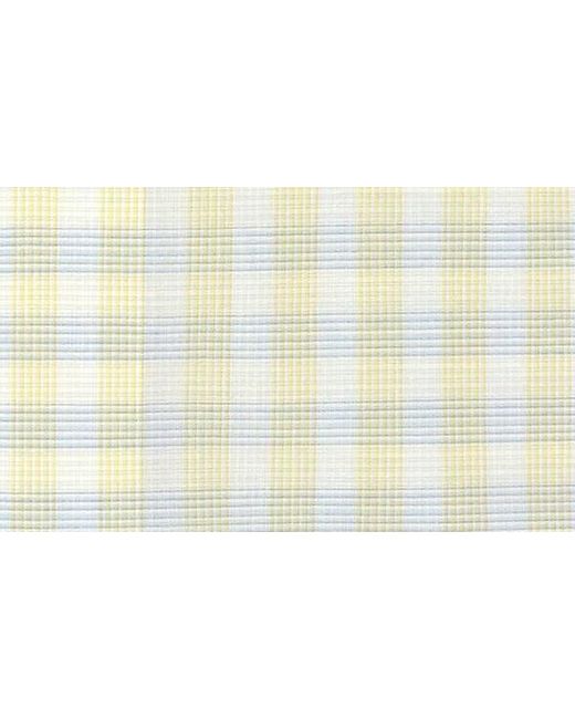 Lorenzo Uomo Yellow Trim Fit Check Stretch Cotton Dress Shirt for men