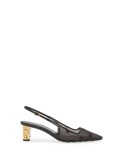 Givenchy Black G-cube Pointed Toe Slingback Pump