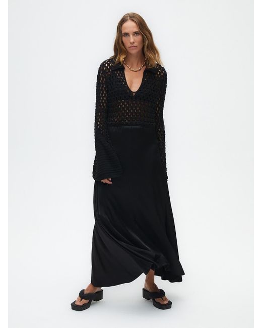 Nocturne Black Asymmetrical Long Skirt
