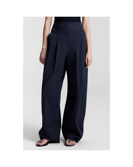A.L.C. Blue Elliot Hollywood Waist Stretch Cotton Pants