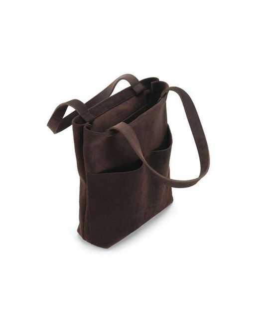 EZRA ARTHUR Black Brooklyn Nubuck Suede Leather Tote Bag