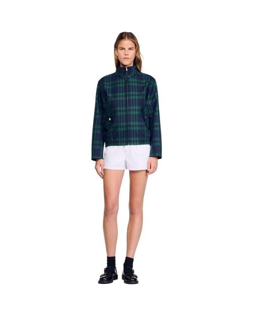 Sandro Blue Checked Jacket