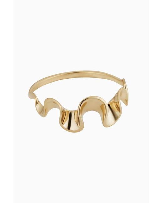 Oradina Metallic 14K Solid Stack Ribbon Ring