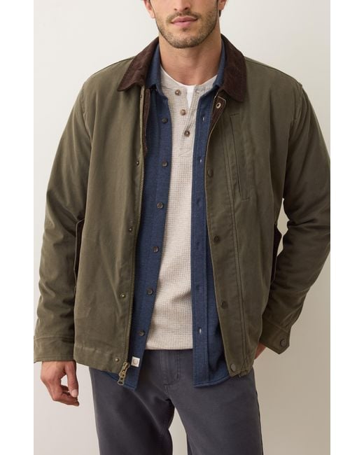 Marine Layer Brown Waxed Canvas Barn Jacket for men