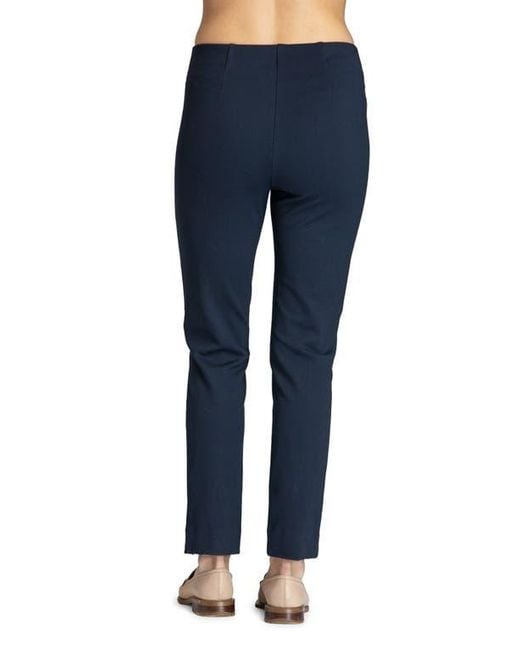 Apny Blue Split Hem Pull-On Crop Slim Pants
