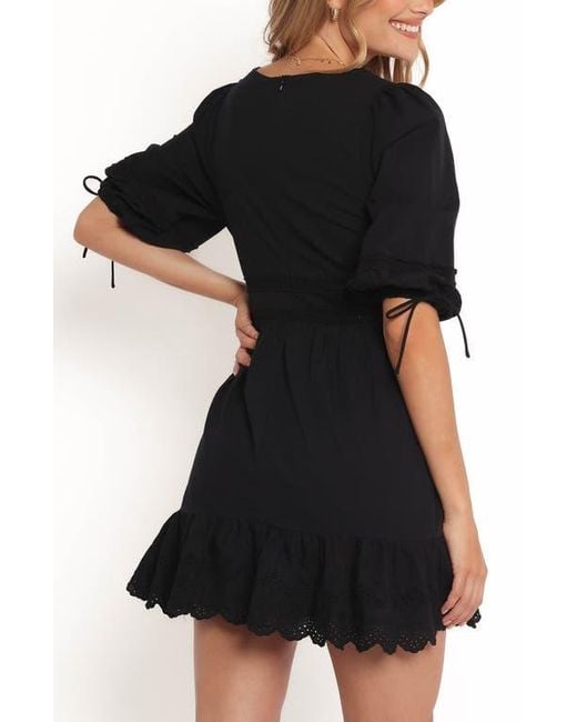 Petal & Pup Black Estella Lace Trim Minidress
