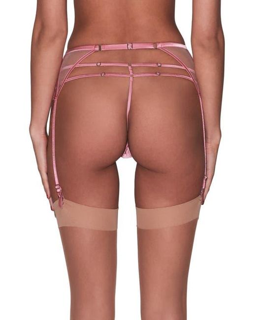 Fleur du Mal Pink Harper Embroidered G-String