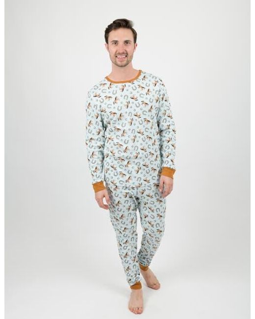 Leveret White Cotton Printed Matching Family Pajamas for men