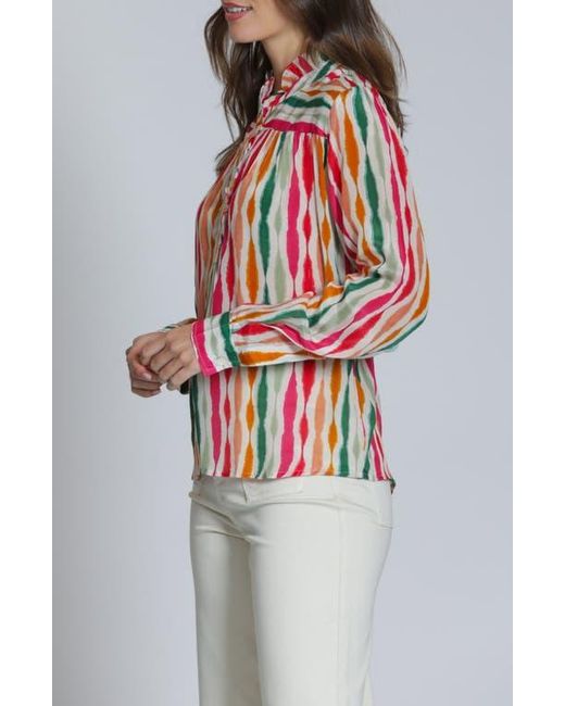 Apny Multicolor Ruffle Placket Top