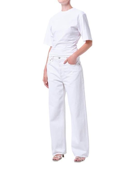 Agolde White Storey Drape Tee
