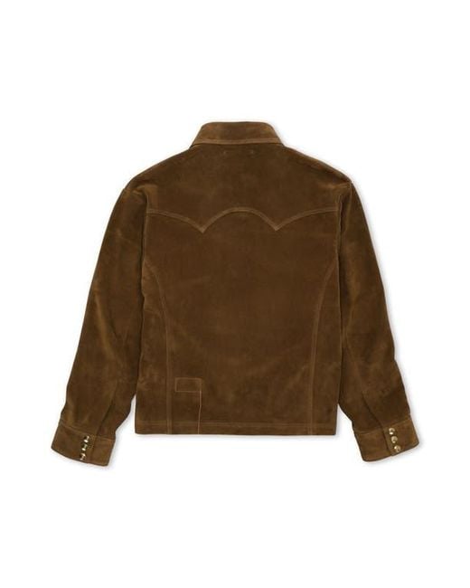 Fortela Brown Suede Western Jacket for men