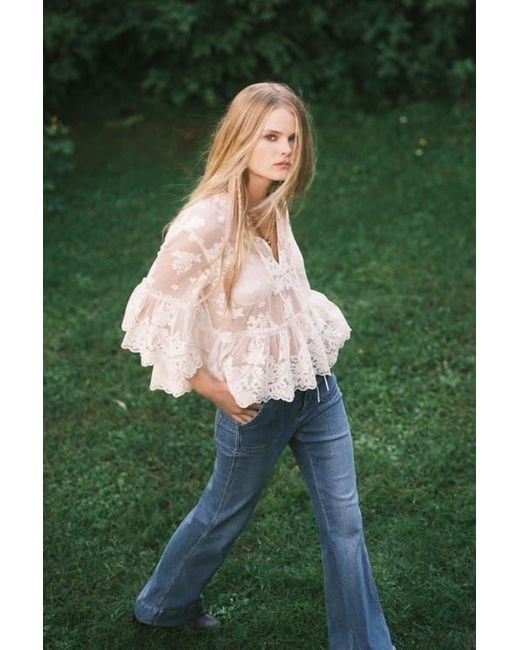 H&M Blue Flared High Jeans