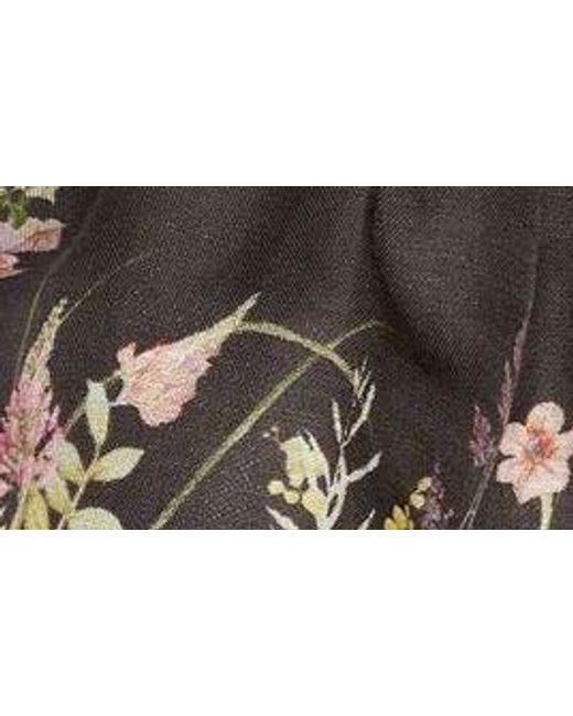Zimmermann Black Natura Floral Linen & Silk Minidress
