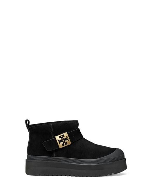 Tory Burch Black Mellow Genuine Shearling Lined Platform Boot